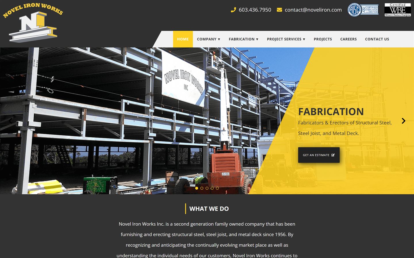 Novel Iron Works website preview
